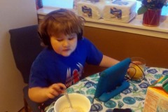 Breakfast with King Cian - Friday, January 16, 2020: Staying at an Air BnB in Renton, Washington. The Adventures of Sir Oisin Leif:  Saga 1 - Dual states at https://technotink.net/adventures/?page_id=2.  Photography by Sir Oisin Leif, Thomas Baurley, Leaf McGowan, Technotink.net/photography  (c) 2020. All rights reserved.