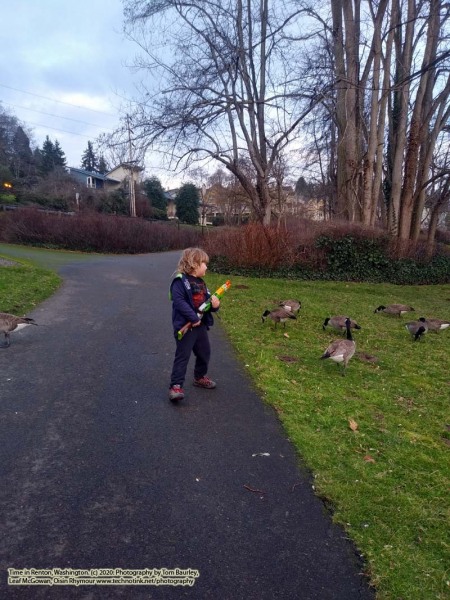 Playing at Coulon Beach Park - Lake washington; January 20, 2020: Renton, Washington. The Adventures of Sir Oisin Leif:  Saga 1 - Dual states at https://technotink.net/adventures/?page_id=2.  Photography by Sir Oisin Leif, Thomas Baurley, Leaf McGowan, Technotink.net/photography  (c) 2020. All rights reserved.