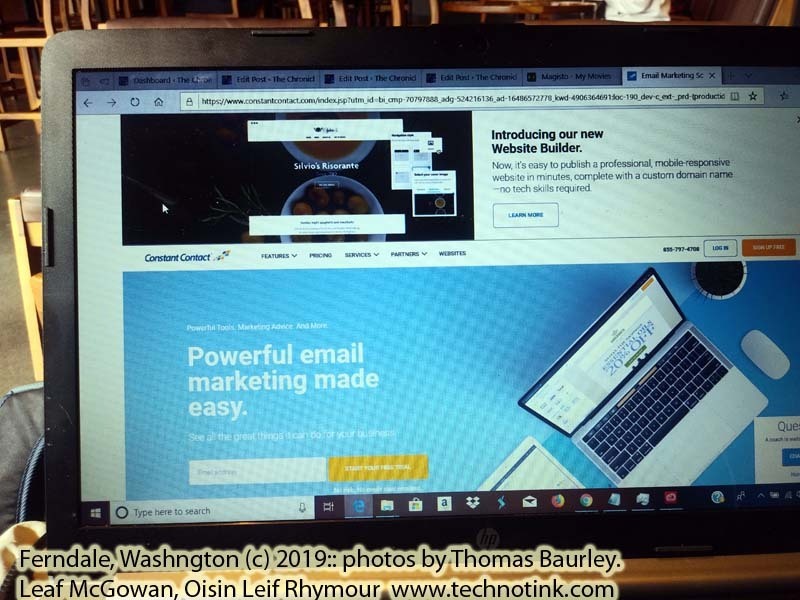Doing web development work at the Ferndale Starbucks. The adventures of Sir Oisin Leif and Prince Cian in Ferndale, Washington. Photos taken on October 2, 2019. (c) 2019: Photos by Thomas Baurley, Oisin Leif Rhymour, Leaf McGowan. Tales at www.technogypsie.net/chronicles/