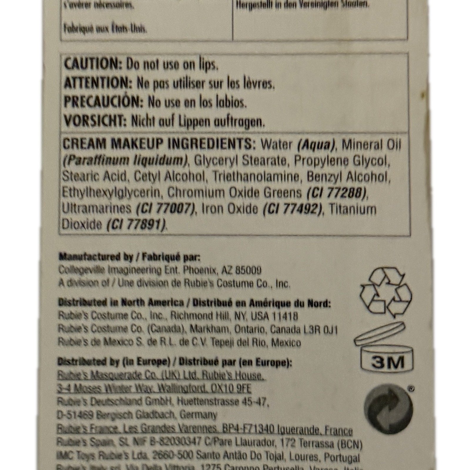 Rubies Green Cream Makeup .7 oz tube - Image 7