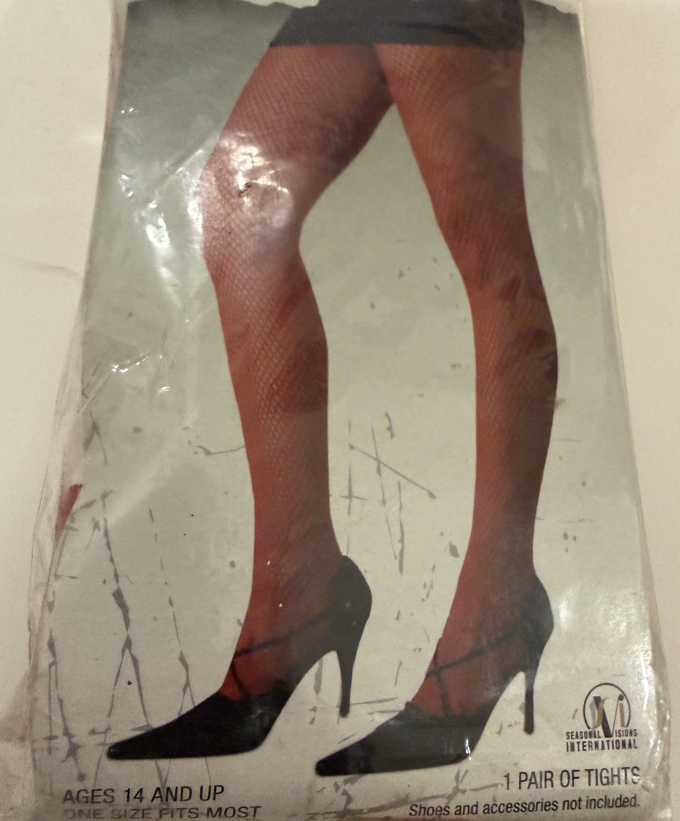 Red Adult Fishnet Pantyhose - Image 6