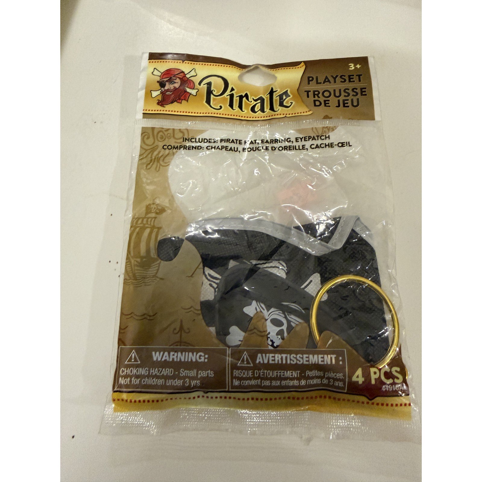 44910A - Pirate Playset: Pirate Hat, Earring, and Eyepatch - Kids Costume NEW - Image 3