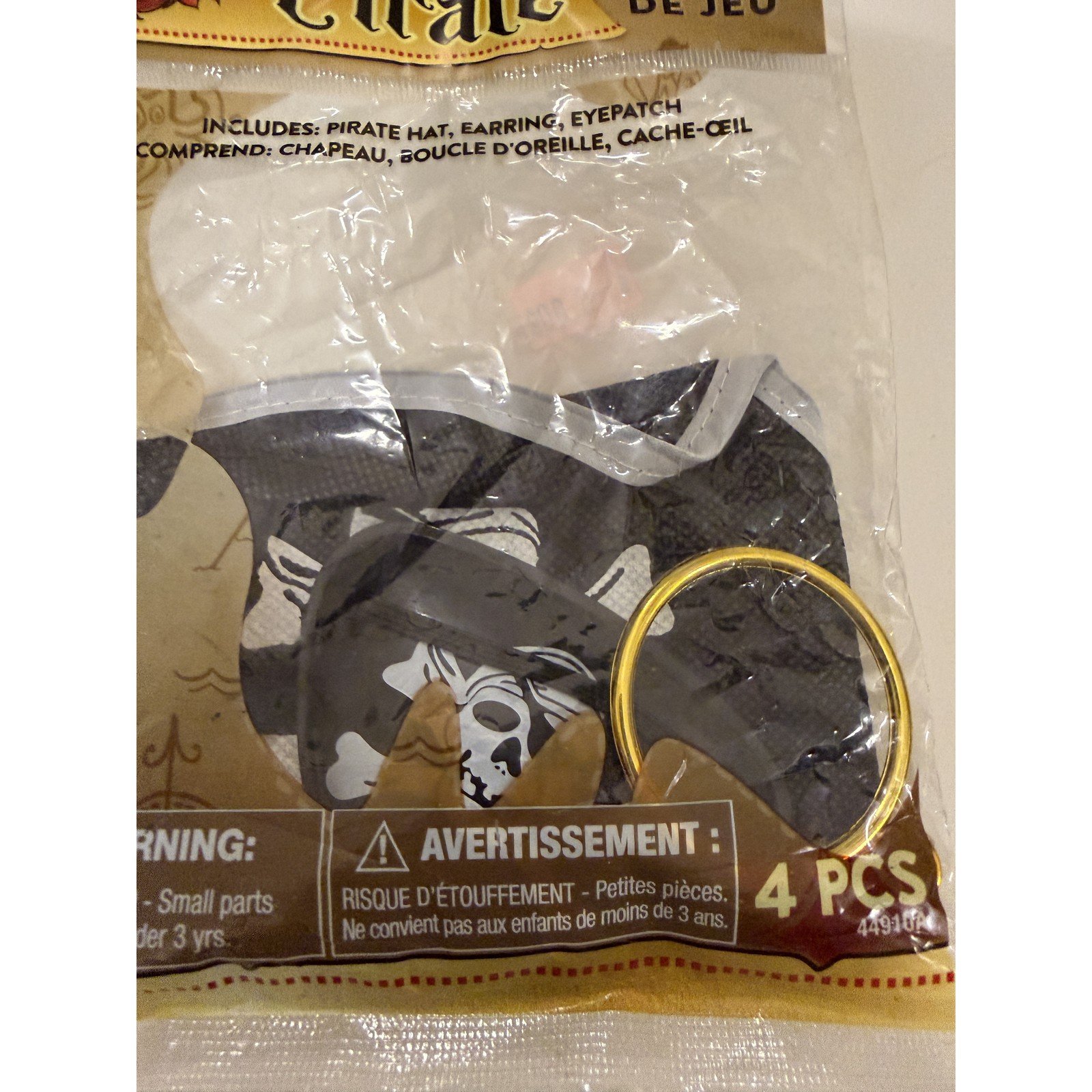 44910A - Pirate Playset: Pirate Hat, Earring, and Eyepatch - Kids Costume NEW - Image 4