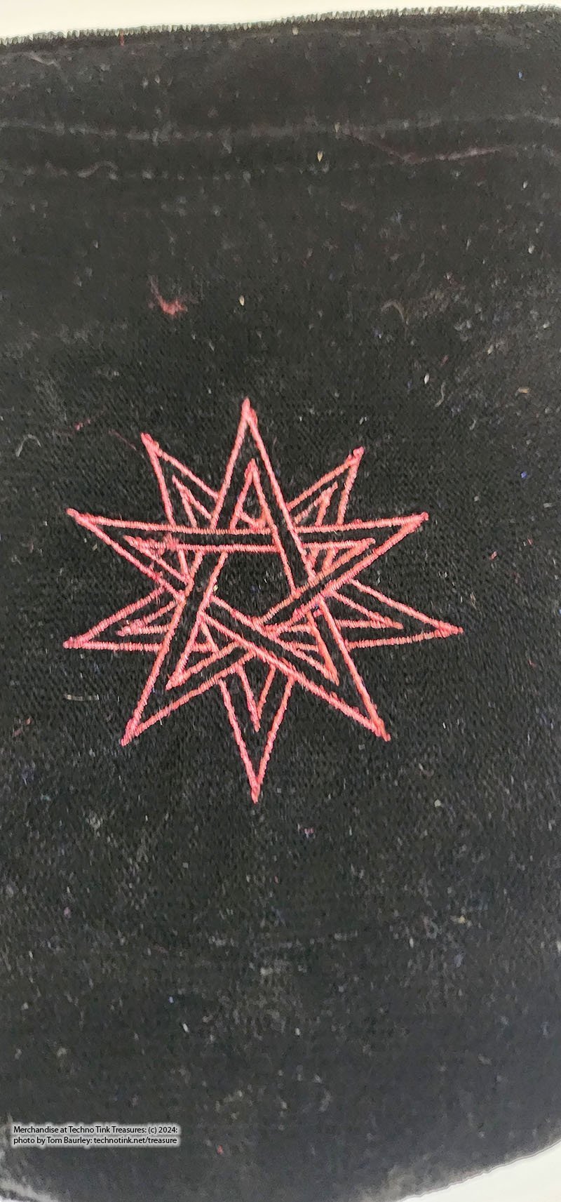 BLACK VELVET DOUBLE PENTAGRAM TAROT BAG - Image 3