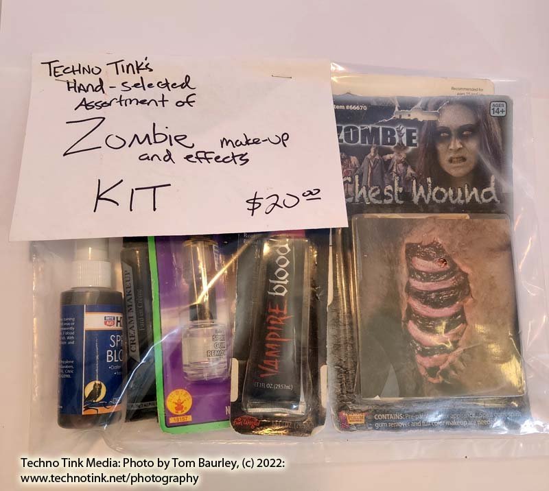 Custom Chest Wound Zombie Make-up Kit compiled by Techno Tink Treasures