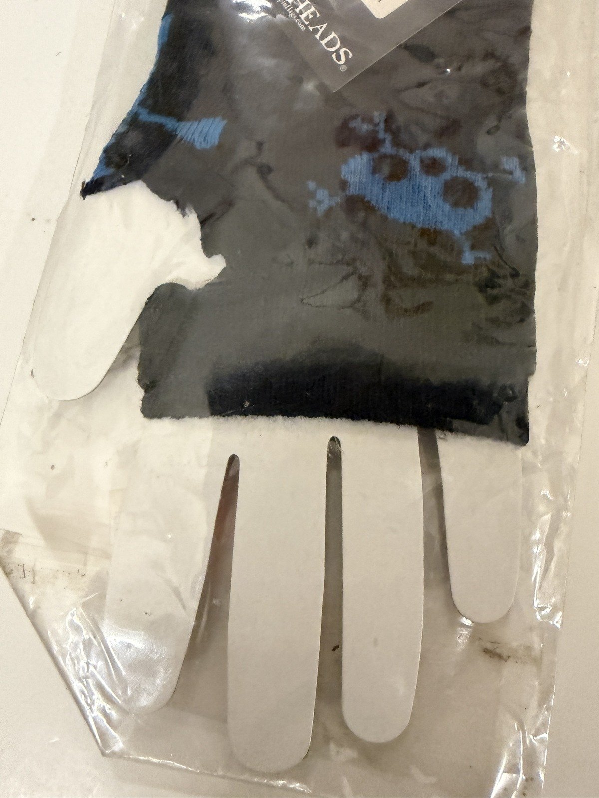 Blue Skull and Bones on Black Fashion Hand Gloves - Image 4