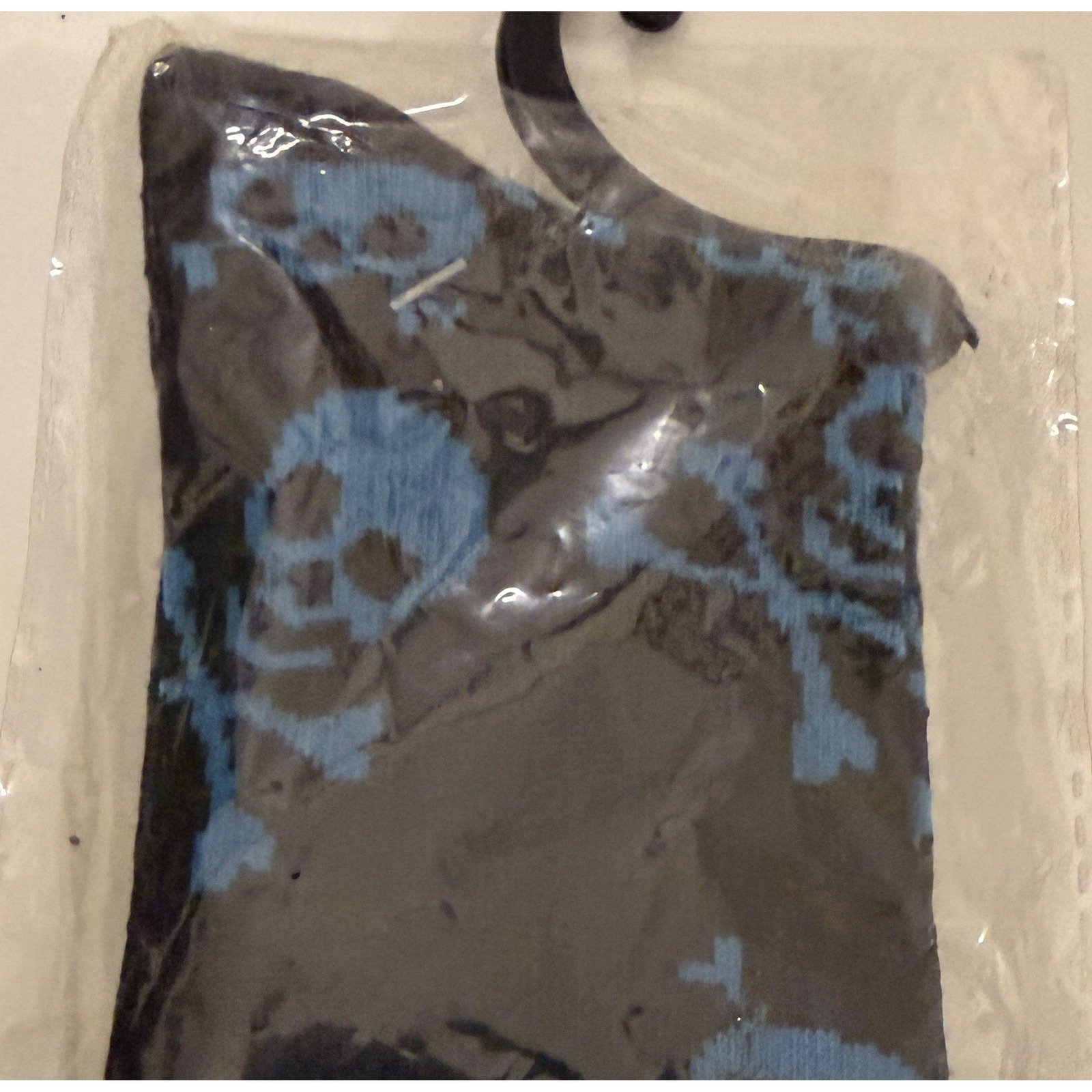 Blue Skull and Bones on Black Fashion Socks - Image 2