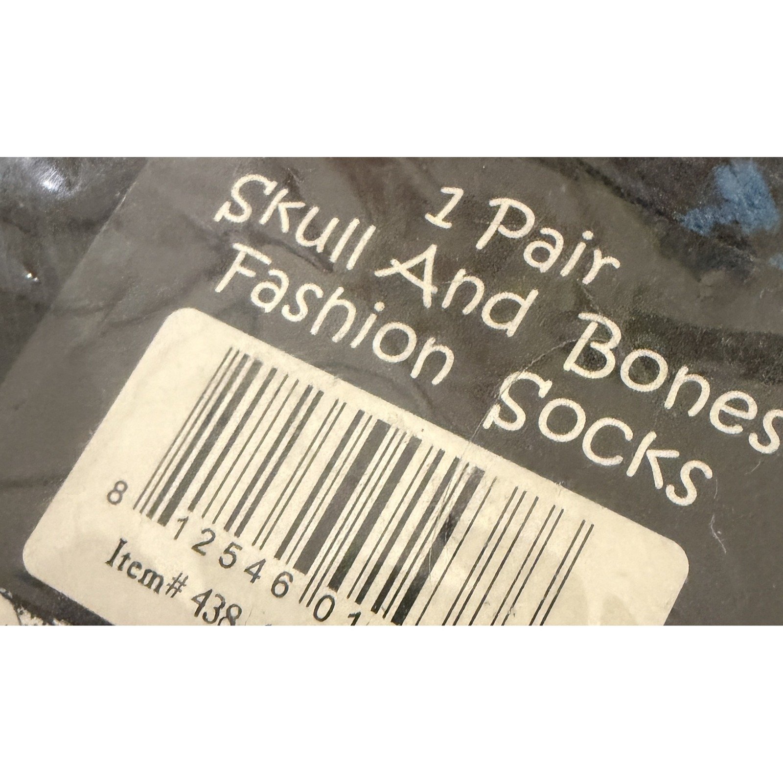 Blue Skull and Bones on Black Fashion Socks - Image 4