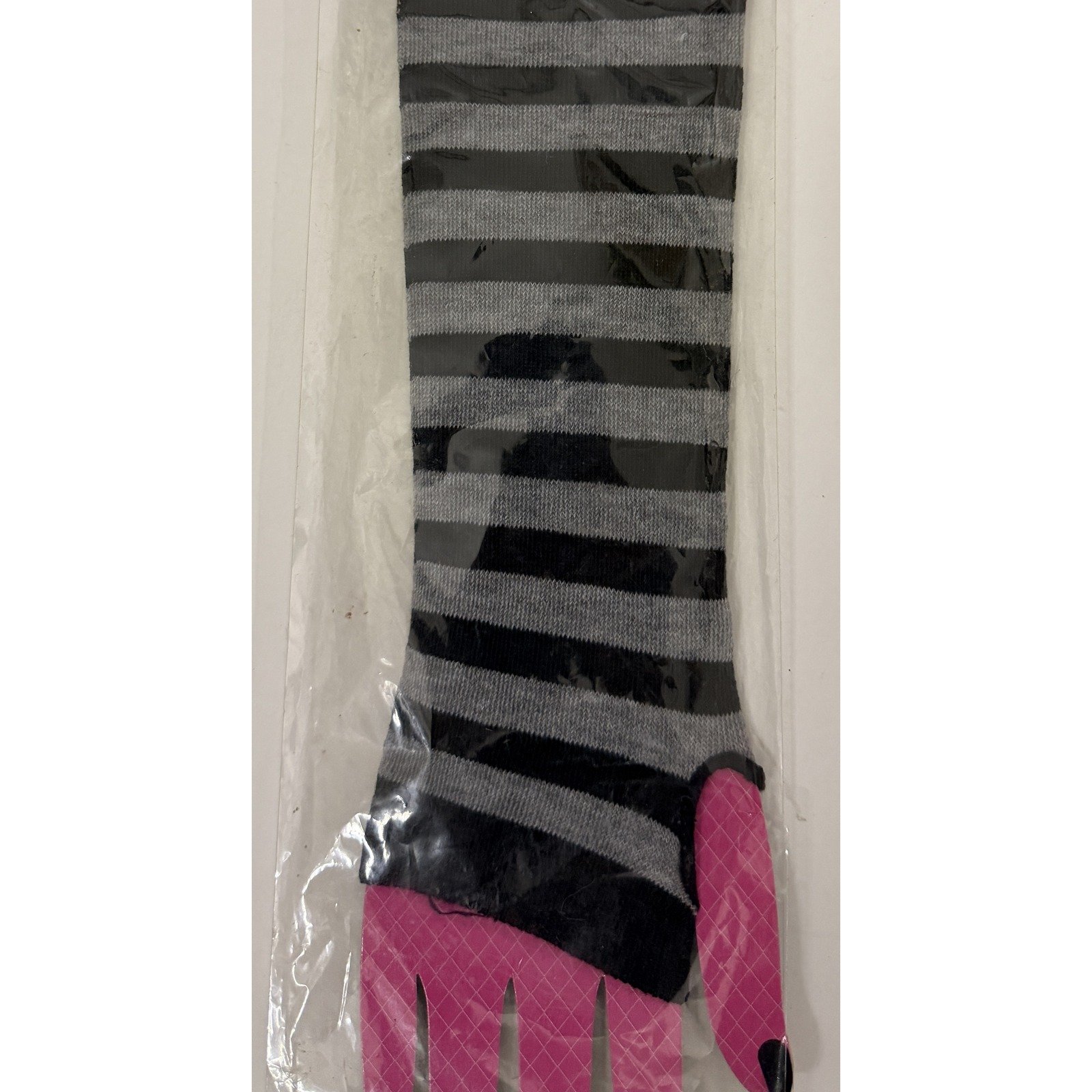 Grey and Black Striped Fashion Arm Gloves - Image 6