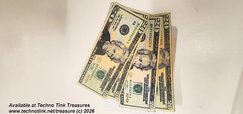 Flash Dollar Bills - Assorted 2 each US $1 $10 $20 $50 $100 - Pack of 10 (PM) - Image 4