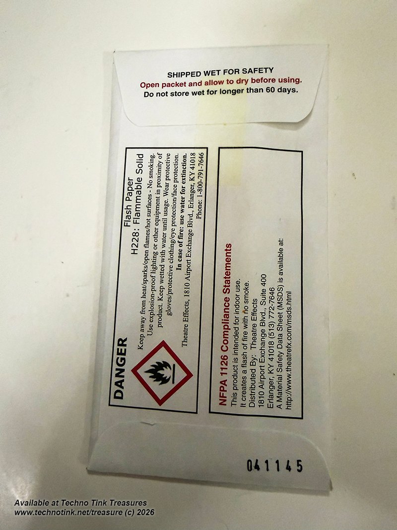 Theatre Effects Pyrowizard™ Flash Paper Sheets - 4 sheets 8"x9" - Image 3