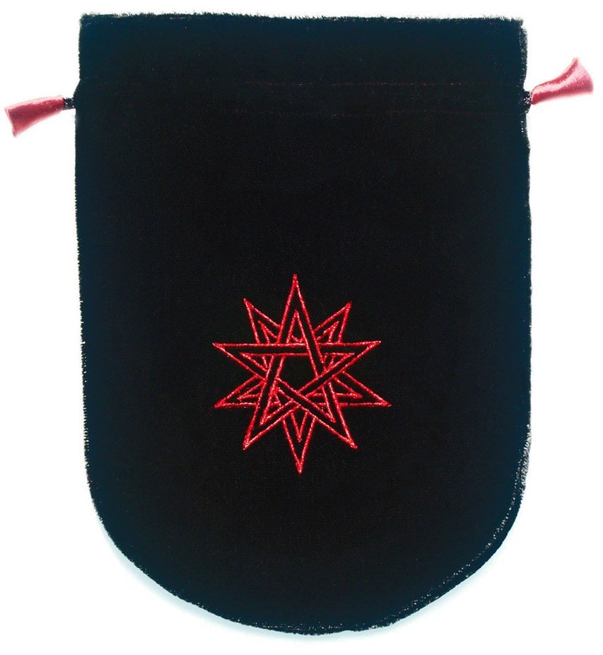 BLACK VELVET DOUBLE PENTAGRAM TAROT BAG