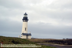 "Yaquina Head's light is 81'2" (25 m) above the ground and 162' (49 m) above mean sea level; the top of the tower is 10' (3 m) higher still. Higher is better - On America's rugged west coast, keeping lights low enough to be seen under the fog was often a problem. However if they were placed too low, they couldn't be seen far enough away to be useful.  The higher a light is, the further it can be seen at sea. At 162 feet (49 m) above sea level, Yaquina Head's light can be seen about 19 miles (32 km) out to sea. Late nights at the office - Imagine spending all of a long winter's night sitting on a stiff chair 70 feet (21 m) up in the tower watching the light. Now try to imagine doing it in the years before there was radio, tv, or even electricity! The buildings attached to the light tower has two rooms which once served as the 'oil room and office' however the keepers stood nightly watch in the tower itself. Still lighting the way: Many ships and boats continue to depend on lighthouses for navigational aid. Equipment in the small building attached to the light tower keeps a light on in case the electricity fails. A small battery-powered back up light is attached to the railing surrounding the lantern deck - you can see it from the observation deck at the base of the tower. By modern standards, the regular routine of a lighthouse keeper was monotonous. It was however sometimes interrupted by unexpected moments of drama. 'last night lightning struck the office and storeroom building. it tore off the copper, lead, and shingles where the root joins on to the tower ...' keeper's log, Yaquina head, Oct 18 1920.  By 10 am every day the lighthouse lamp was refueled and its five wicks trimmed. Throuhout the day, the lens and windows were cleaned and repairs made to keep everything shipshape. At dusk the lamp was lit and then watched from the watchroom until sunrise. What else did keepers do? they greeted tourists ' ... sea quite smooth. keepers painting the watchroom and working the road today, had two visitors today.' - keeper's log yaquina head, april 28, 1877. They submitted to inspections: '...they never knew when an inspector was going to come. He came about four times each year. He would just come in the house like he belonged there and he would go through it just to see if the women kept the houses up.' - Philena Nelson, friend of the keeper's children 1916-1918. They painted, and painted some more ' keeper's painting the bracketts and getting stage (scaffold) ready and mixing paint to paint towers' - keeper's long, yaquina head, may 27, 1891.  They aided victims of shipwrecks - 'keeper send 2nd asst. to Newporte for assistance of a tug. The keepers gave the three men that got ashore necessary assistance  done all in there power to make them comfortable'-Keeper's long, Yaquina Head, March 28, 1889. Even though Newport was only four miles away, bad weather, poor roads, and the demands of their work combined to tie the keepers and their families to the Yaquina Head light station. They caught, shot, and grew their own food. 'Keepers whitewashing the garden fence and weeding the garden also today.' June 8 1887. They coped with the weather - when there were big storms and the seas were rough, it would make a roar and shae the lighthouse. the spray from the ocean, when the waves were rough, would spray clear up to the tower.Some of the women became keeps - Mrs M J Plummer went on duty as laborer today until a 2nd Asst. arrives at the station.' August 17, 1888. In the long history of staffed US lighthouses, a number of women, usually wives or daughters of keepers served as keepers. "~ information sign at Yaquina Head National Park, Newport, Oregon. http://www.technogypsie.net/reviews/?p=25775. Yaquina Bay Lighthouse: http://www.technogypsie.net/reviews/?p=25783&amp;  "The Yaquina Bay Lighthouse was built in 1871, this lighthouse is the oldest building in Newport. It operated for only three years - until the lighthouse here was built. The restored lighthouse is a popular attraction in Yaquina Bay State Park" ~ information sign at Yaquina Head National Park, Newport, Oregon. http://www.technogypsie.net/reviews/?p=25775. 1/27/16: Chronicles 23: Delving the Oregon Coast and Willamette Valley:  http://www.technogypsie.net/chronicles/?p=19727 -   Photos from  February 2016 . (c) 2016 - photo by Photographers Thomas Baurley / Leaf McGowan: Techno Tink Media (www.technotink.net/photography/).