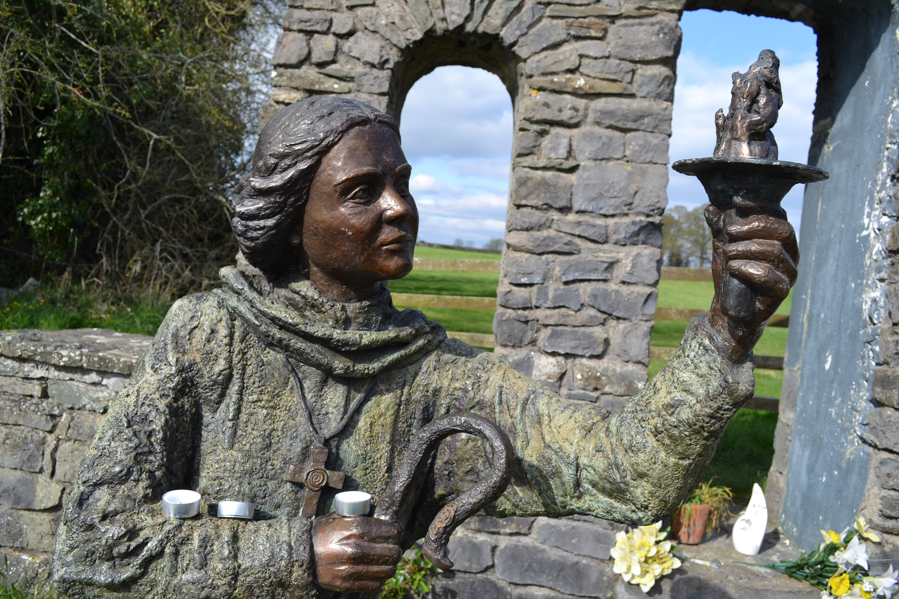Photography Postcard of St. Brigid / Goddess Brigid Statue, Brigid's Well, Kildare, Ireland