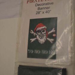 Green Santa Pirate Flag Yo Ho Ho Ho, 28" x 40"