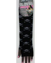 Grey Skull and Crossbones on Fashion Arm Gloves