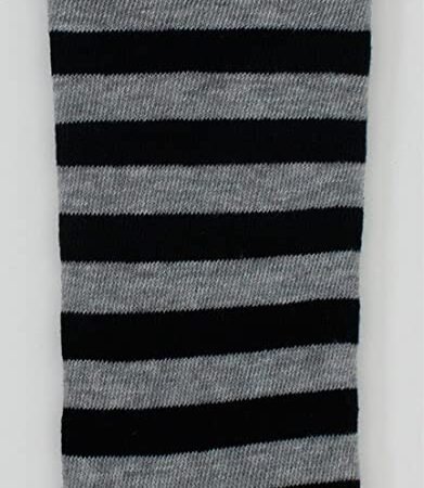 Black and Gray Striped Fingerless Gloves