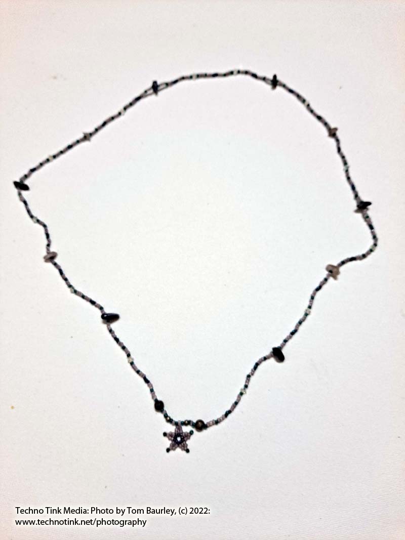 Hand-made Purple Beaded Star Necklace - Image 2