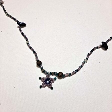 Hand-made Purple Beaded Star Necklace