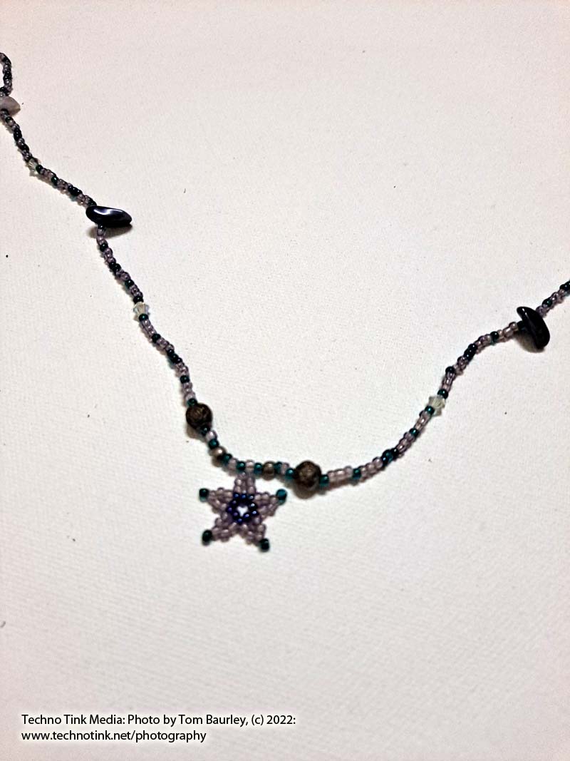 Hand-made Purple Beaded Star Necklace