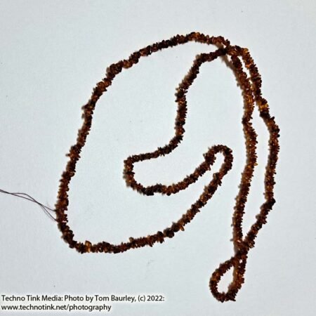 Large strand of dark baltic amber chip beads necklace