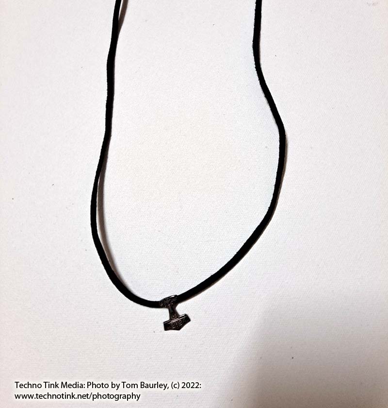 Small ornate sterling silver Thor's Hammer #2 - Image 2