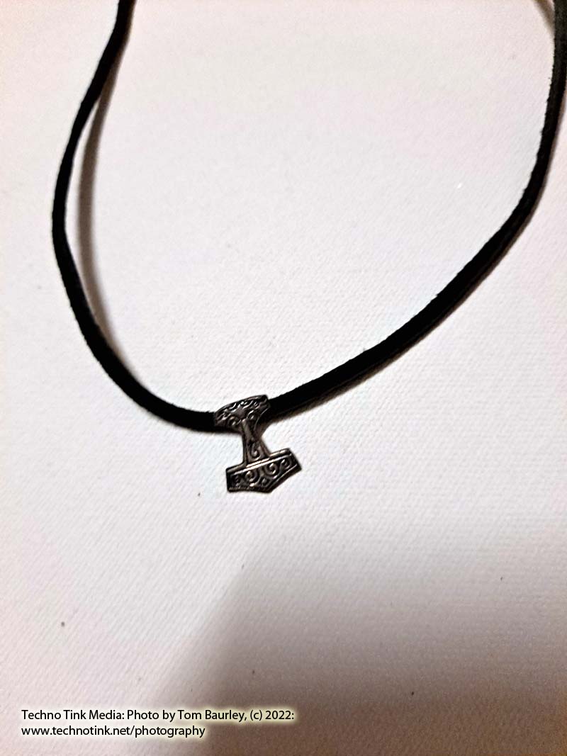 Small ornate sterling silver Thor's Hammer #2 - Image 3