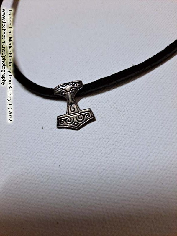 Small ornate sterling silver Thor's Hammer #2