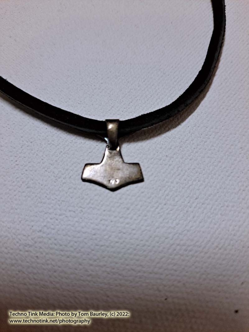 Small ornate sterling silver Thor's Hammer #2 - Image 6