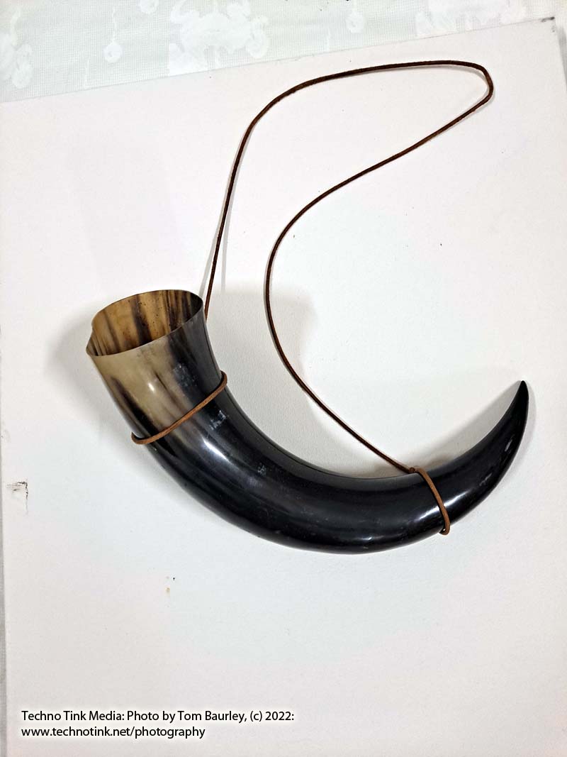 Extra Large, Black and Tan Viking Drinking Horn XL03