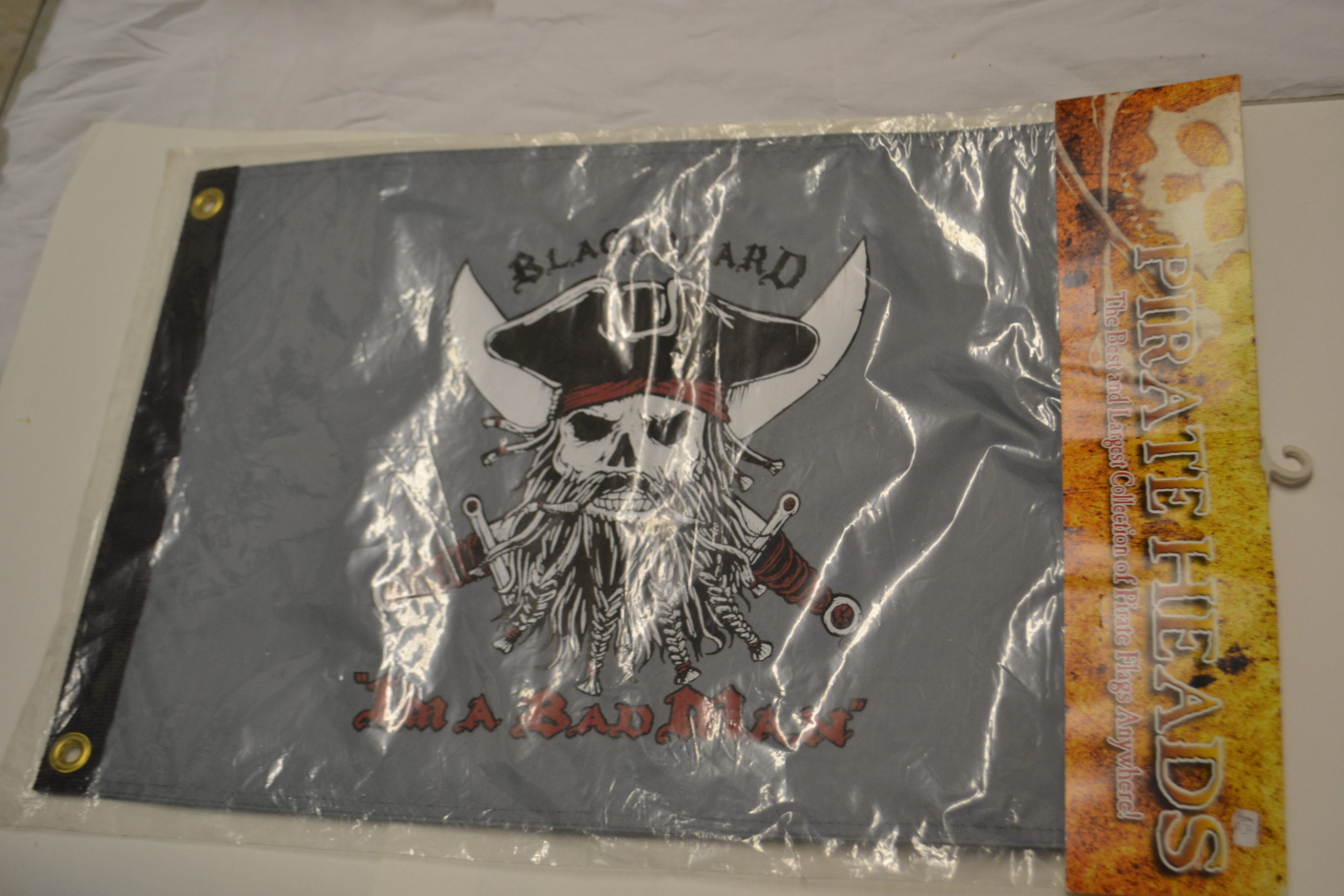 Grey Blackbeard - I'm A Bad Man Pirate Flag, 45 x 30 x .5 (12 x 18 in) - Image 5