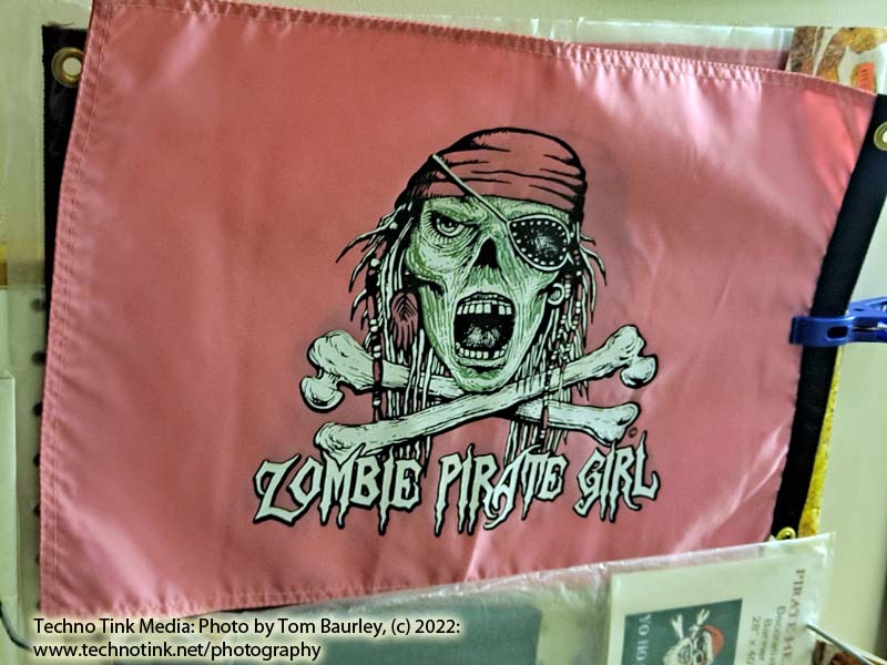 Pink Zombie Pirate Girl Flag, 45 x 30 x .5 cm - Image 2