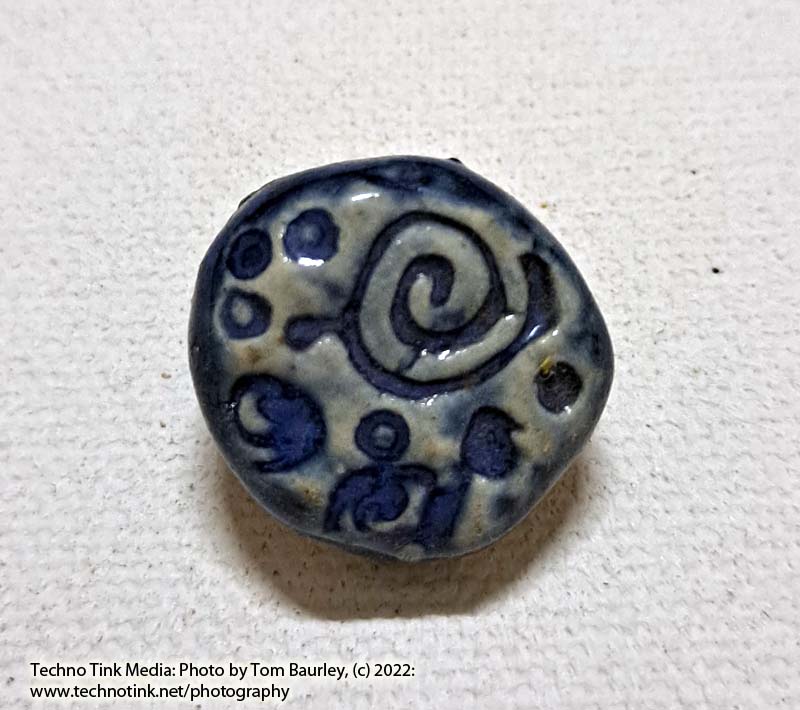 Blue white Celtic Spirals Button