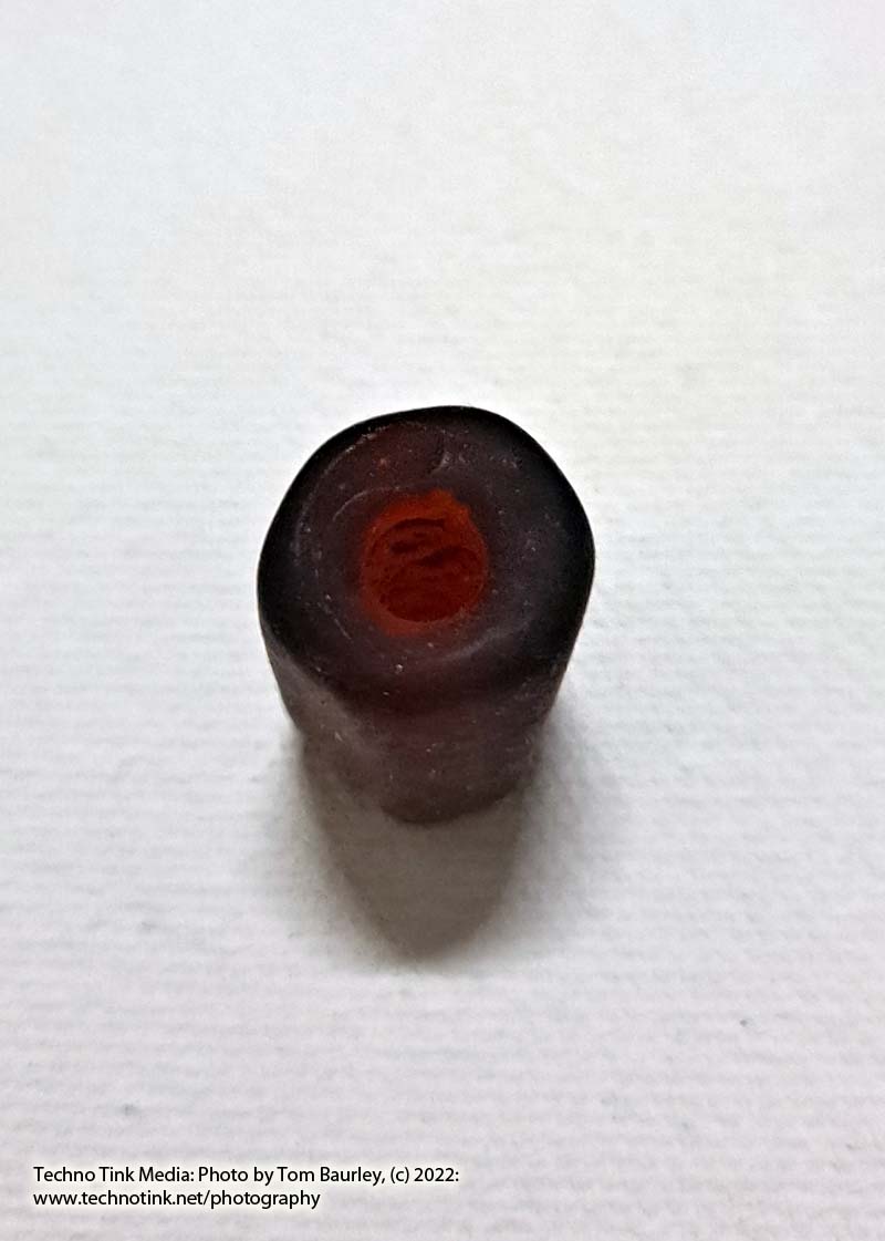 Viking Grave Glass Beads - Replica, Dark Blood Red Barrel - Image 3