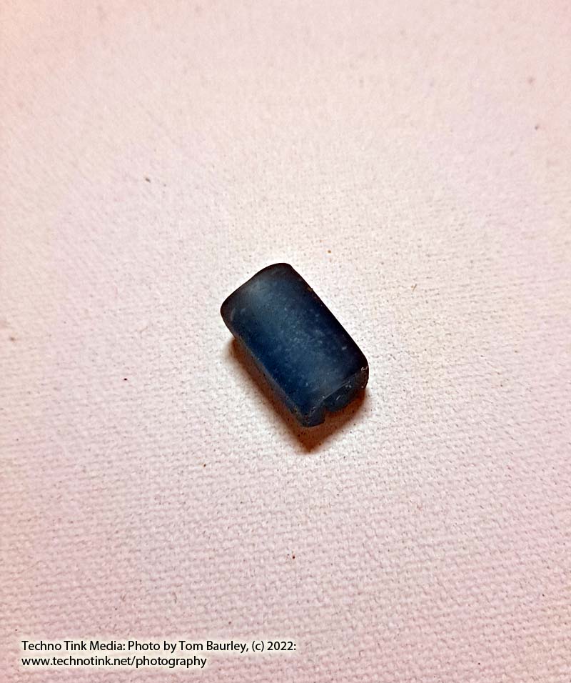 Viking Grave Glass Bead - Replica, Dark Aquamarine Blue Round