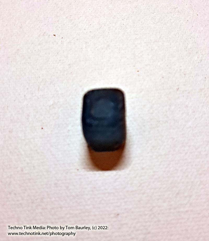 Viking Grave Glass Bead - Replica, Dark Aquamarine Blue Round - Image 3
