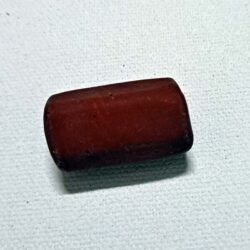 Viking Grave Glass Beads - Replica, Orange Red Rough Facet Barrel