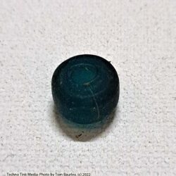 Viking Grave Glass Bead - Replica, Dark Aquamarine Blue Pill