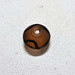 Viking Grave Glass Bead - Replica, Amber Yellow with Black band Oval