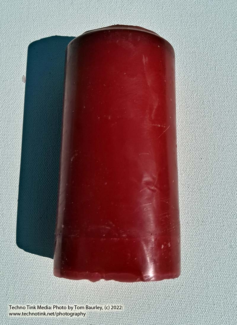 Medium rose geranium or patchouli red scented candle - Image 4
