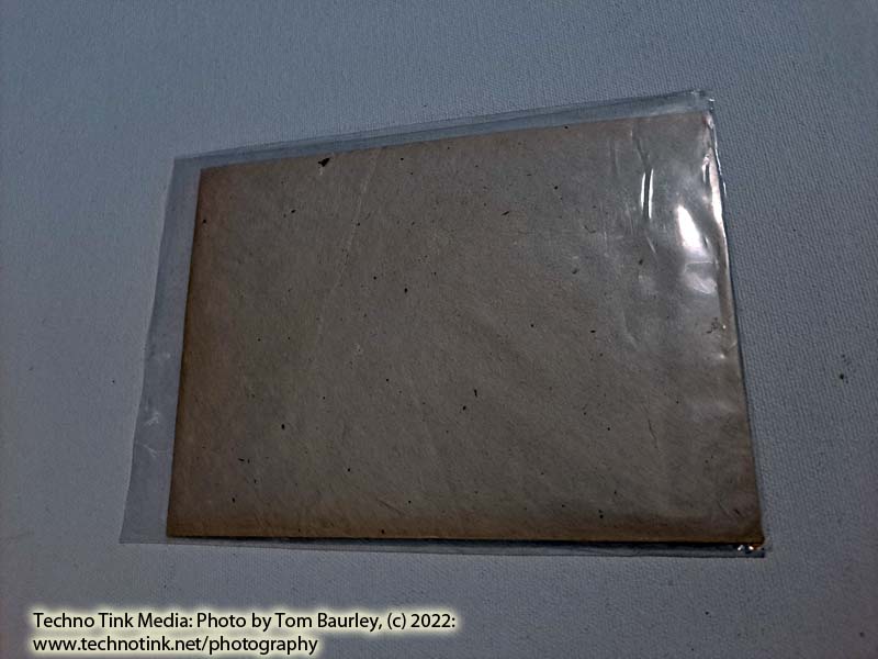 Gray Leaf Buddha Eye hand-made paper Notecard - Image 3