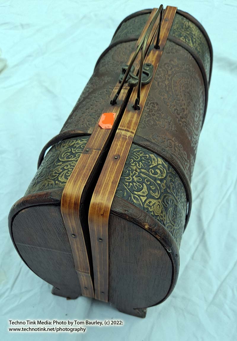 Large wooden ornate Burning Man styled Box Purse - Image 3