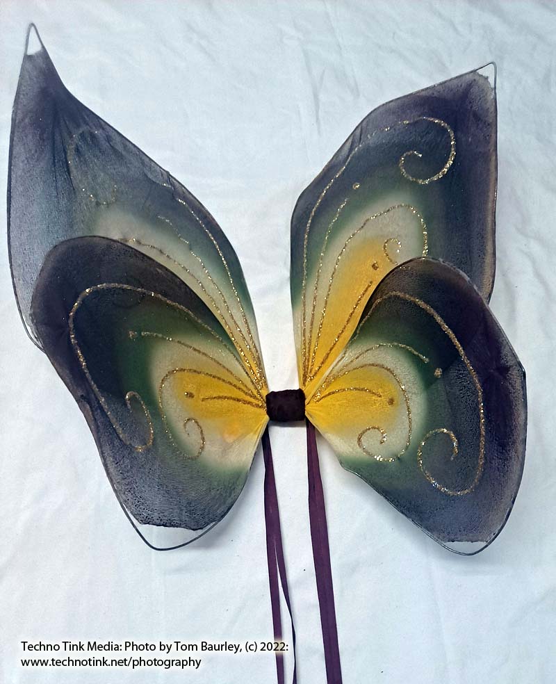 Purple-Green-Yellow Flower Fairy Wings 16"x16"x6"