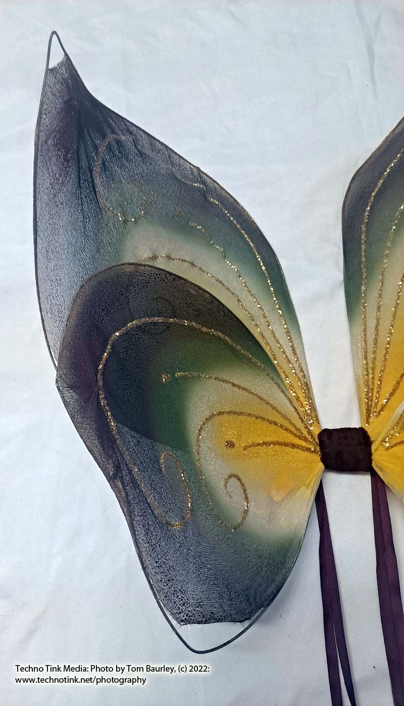 Purple-Green-Yellow Flower Fairy Wings 16"x16"x6" - Image 5