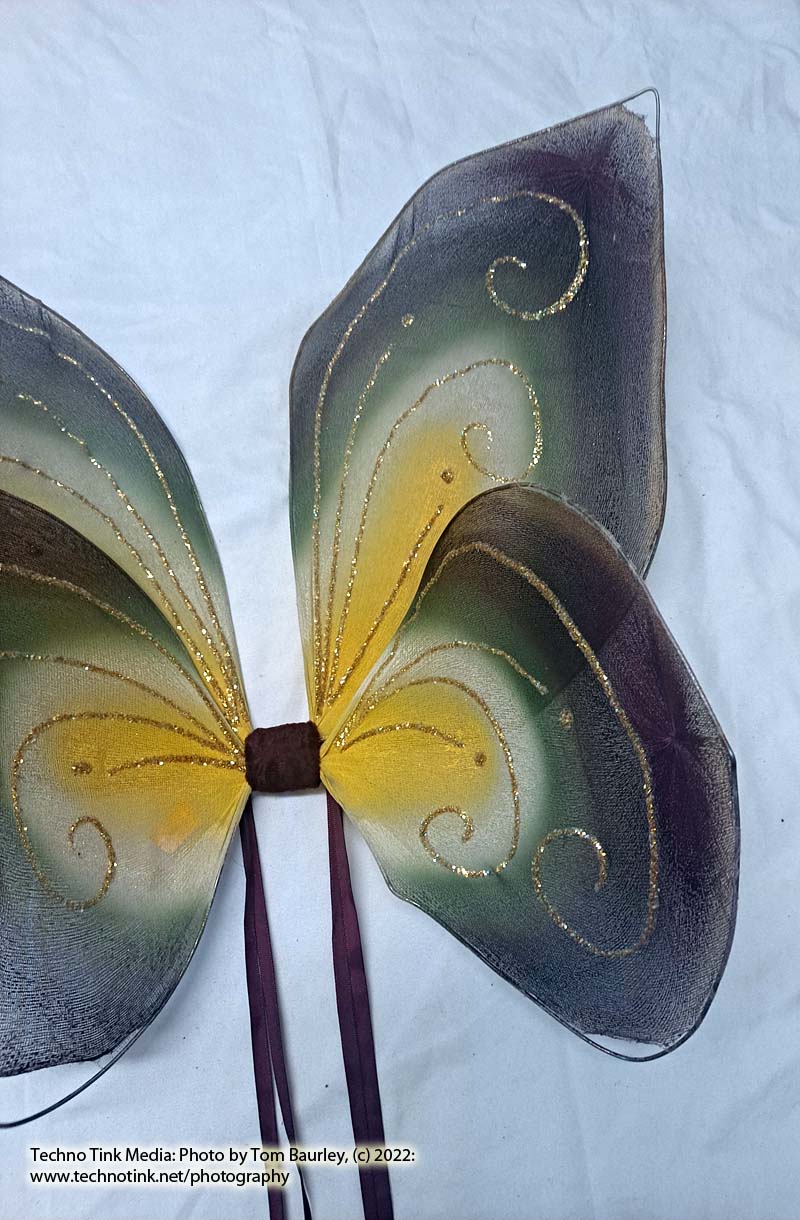 Purple-Green-Yellow Flower Fairy Wings 16"x16"x6" - Image 6