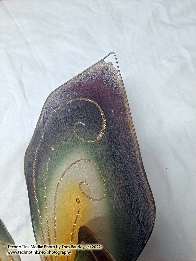 Purple-Green-Yellow Flower Fairy Wings 16"x16"x6" - Image 8