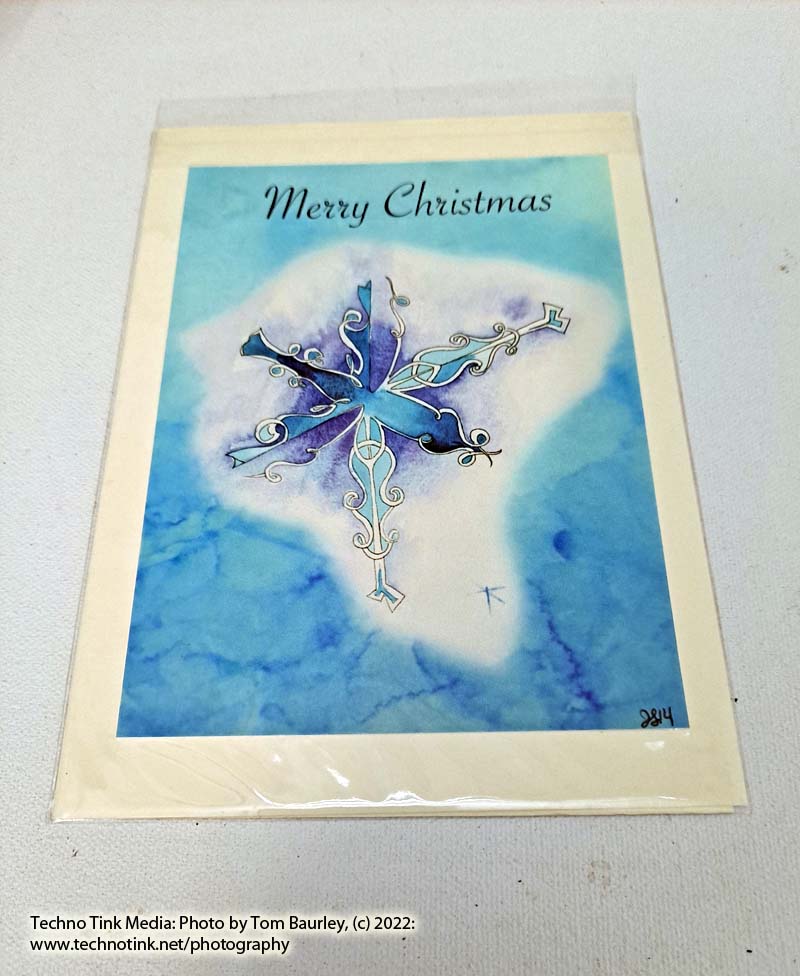 Merry Christmas Snowflake Art Card by Jill Sattler