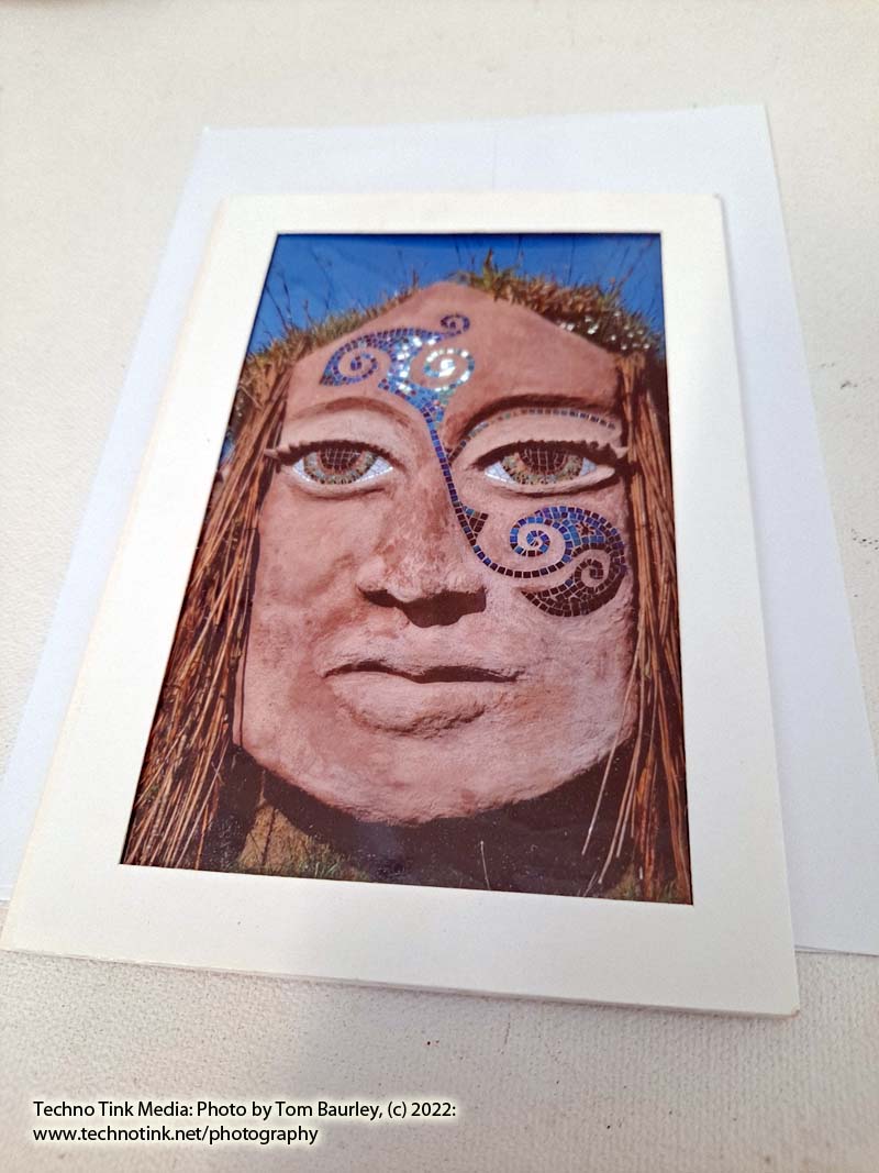 Photo card of God Statue Head Closeup, Hill of Uisneach, Ireland by Tom Baurley
