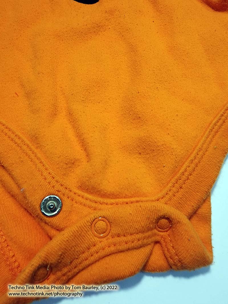 Used Orange 2 tooth Jack-o-lantern face Onesie, Age 6-9 months - Image 6