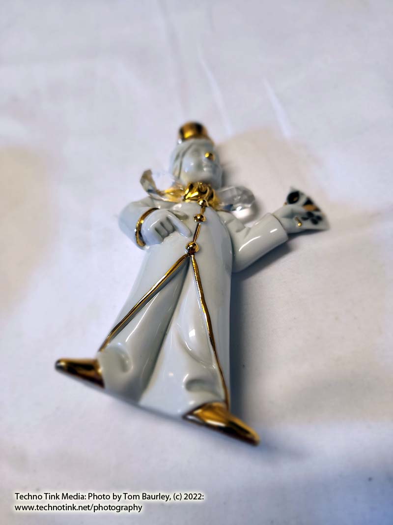 Vintage Capodimote Limoges Mime Clown Figurine, Glazed Ceramic/Porcelain Swarovski Crystal 24k gold - Image 10